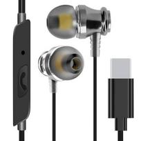 USB-C laidinės ausinės – LINQ – Į ausis įstatomas – Integruotas mikrofonas – 1,2 m – Sidabrinės