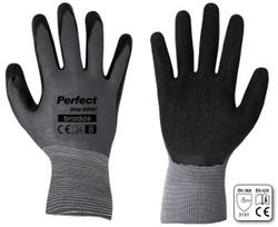 Apsauginės pirštinės Bradas Perfect Grip Gray, lateksas, dydis 9