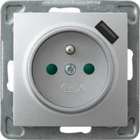 Lizdas su Usb įkrovikliu 5v 2.1a, Ospel Impresja, sidabrinis