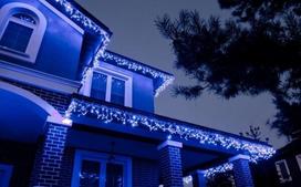 Lempučių girlianda Varvekliai 6 m 120 LED, baltos/mėlynos + balta blykstė