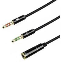 Garso adapteris - Phonillico - Jack 3.5mm - 1 moteriškas į 2 vyriškus - Juodas - Prijungti ausines/ausinukus