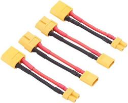 4 vienetai XT30 į XT60 adapterio kabeliai nuo vyriškos iki moteriškos 16awg jungties 5cm