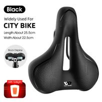 (-C Black Tailight)WEST BIKING dviračio balnelis MTB kalnų plento dviračio sėdynė PU oda užpildyta dviračių pagalvėlė Patogus smūgiams atsparus dviračio balnas, (-C juodas galinis žibintas)