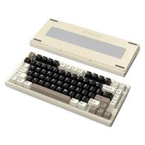 ATTACK SHARK X75-QMK belaidis mechaninis žaidimų klaviatūra – CNC aliuminio lydinio korpusas Kreminė balta