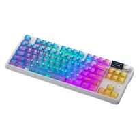 MK87 Pro 87 klavišų mechaninė klaviatūra, 1,14 colio spalvotas ekranas su sukamuoju rankenėle, trys režimai, RGB apšvietimas, stiklinis pagrindas