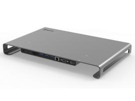 Swissten universalus stovas USB-C Laptop / HDMI / USB 3.0 / 2x USB-C / RJ45 / SD / Micro SD / VGA / Audio / , pilkas