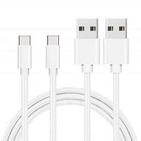 USB-C laidas - PHONILLICO - Suderinamas su Samsung A12/A02S/A32 4G/5G/A42/A52 - 1 metras - 2 vnt. - Nėriniais pintas