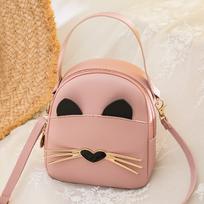 Rožinis krepšys-Moteriška mini kuprinė Crossbody Bag Mielos mažos mokyklinės kuprinės mergaitėms PU odinė moteriška Paprasta kortelė Telefono piniginė Pečių krepšys, Rožinis krepšys