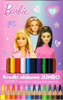 Jumbo 12 spalvų pieštukai Barbie, trikampiai