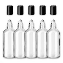 100 ml bespalvis stiklinis buteliukas su ritininiu aplikatoriumi ir juodu kamščiu [2] 5 vnt.