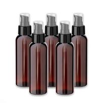 Rudas PET 100 ml butelis su juodu pumpuriu, 5 vnt. rinkinys