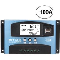 100A MPPT saulės įkrovimo valdiklis, 12V 24V USB saulės baterijų reguliatoriaus valdiklis, išmanusis akumuliatoriaus valdiklis su LCD ekranu