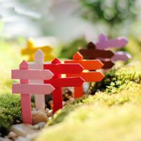 10PCS Mini miniatiūrinė medinė tvora Kelrodis Pasakų sodo dekoro ornamentas Augalų puodas Mikro kraštovaizdžio bonsai dekoras