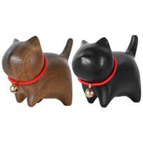 2 Vnt Mini Medinės Katės Figūrėlės Medinės Katės Statulos Rašiklio Stovas Namų Stalviršio Apdaila