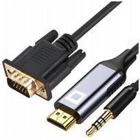 CO2 KABELIS VGA - HDMI ADAPTERIS KONVERTERIS ADAPTERIS AUDIO FULL HD 60HZ 1M