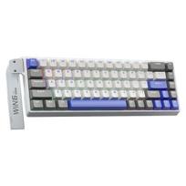 WIN68 HE mechaninė žaidimų klaviatūra su RGB apšvietimu, skirta nešiojamųjų kompiuterių ir stacionarių kompiuterių žaidėjams Balta, pilka, mėlyna