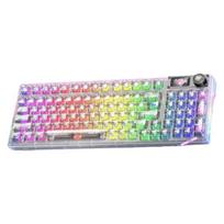 AULA F98Pro V3 mechaninė klaviatūra TFT ekranas RGB foninio apšvietimo rankenėlė Karštai keičiama pritaikoma belaidė trijų režimų žaidimų klaviatūra skaidri