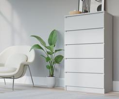 Komoda 3xEliving DEMI su 5 stalčiais, 70 cm, spalva: Balta