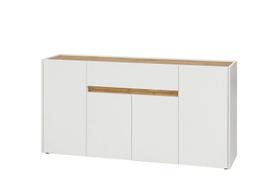 Komoda Imv City, 170 cm, balta/ąžuolinė