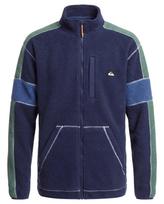 QUIKSILVER Funkcinis flisinis džemperis 'CLEAN COAST' tamsiai mėlyna / safyro / tamsiai žalia / balta
