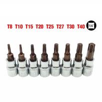 8 vnt. šešiabriaunis torx atsuktuvas 1/4 colio pavara rankinis įrankis t8 t10 t15 t20 t25 t27 t30 t40 torx bitų lizdas