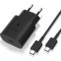 Greitas kroviklis 25W + USB-C USB-C laidas juodas Samsung Galaxy TAB S7 - TAB S7 PLUS Phonillico®