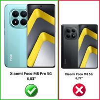 Xiaomi Poco M8 PRO 5G dėklas ir kaklo dirželis - TPU minkšta skaidri apsauga, universali reguliuojama juoda virvutė Phonillico®
