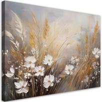 Paveikslas Ant Drobės, Lauko žolės gėlės Boho Beige