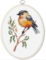 Siuvinėjimo rinkiniai su lankeliai „Bird On The Branch“ 8x10,5 cm SBC106 Luca-S