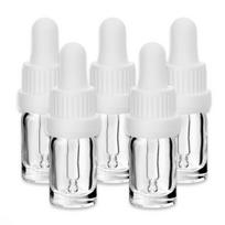Stikliukas 5 ml su baltu pipetės dangteliu ir apsauginiu žiedu, 5 vnt. rinkinys