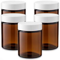 RUDOS SPALVOS STIKLINIS INDAS, 150 ML, SU BALTU ABS DANGTALIU IR SKIRTUVU, 5 VNT.