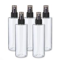 200 ml bespalvis PET butelis su juodu purkštuvu, 5 vnt. rinkinys