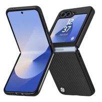 Coque - X-LEVEL - Samsung Galaxy Z Flip 6 - Anglies pluoštas - Juoda - Pusiau standi