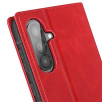 Piniginis dėklas - AVIZAR - Samsung Galaxy A56 - Raudonas veganiškas odinis - Vaizdo laikiklis - Su magnetu