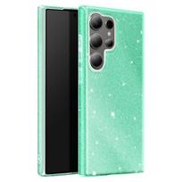 Coque - Samsung Galaxy S24 Ultra - Lankstus silikonas - Ultra plonas - Žalias blizgučiai