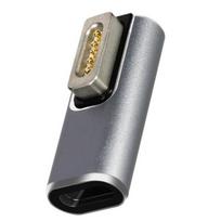Įkroviklis nešiojamam kompiuteriui „MacBook MagSafe 1“ į USB-C maitinimo tiekimo kompaktiškas adapteris sidabriškai pilkas