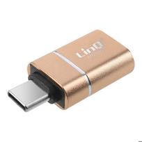 OTG USB adapteris - LINQ - USB į USB C - Auksinis - Kompaktiškas - 5Gbps
