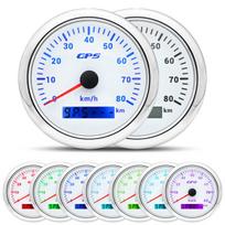 120 km/h 85 mm GPS spidometras su antena, skirtas motociklų jachtų valčių automobiliui, atsparus vandeniui greičio matuoklis 9-32V 7 spalvų foninis apšvietimas