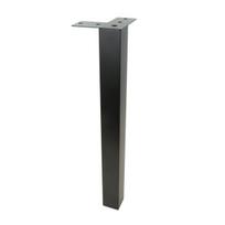 Tiesus kvadratinis juodas metalinis baldų kojelė, 40 cm