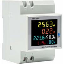 Vienfazis elektrinis vatmetras Skaitmeninis elektros skaitiklis AC 40-300V 100A DIN bėgio vatmetras KWh voltmetras Ampermetras Daugiafunkcis atstatomas CT T