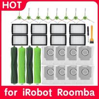 Popierinis maišelis iRobot Roomba I7 I7+ I3 I3+ I4 J7J7+ I6 I6+ I8 + E5 E6 E7 roboto dulkių siurblio Hepa filtro šoninio šepečio keitimas