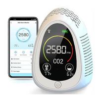 Tuya CO2 detektoriaus oro kokybės monitoriaus 4 higrometras 1 „WiFi“+CO2+Drėgmė+Temperatūra Daugiafunkcinis matuoklis lengvai naudojamas baltai balta-