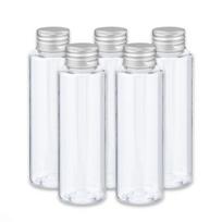 100 ml PET buteliukų rinkinys su sidabriniais aliumininiais kamščiais, 5 vnt.