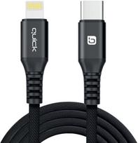 Quick USB-C - Lightning cable 1.5 m Black
