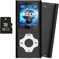 MP3 grotuvas High Quality-Juodas 32GB MP3 grotuvas, nešiojamas HiFi be nuostolių muzikos grotuvas, FM radijas, įrašymo įrenginys, vaizdo įrašas, el. knyga, sportinis MP3 grotuvas, 18 valandų muzikos atkūrimas