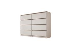 Miegamojo baldai, 3XE LIVING, 8 stalčių komoda: kašmyro spalvos, 139 x 39 x 101 cm, 1 vnt.