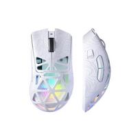 Aula SC620 žaidimų pelė, 2,4 GHz / USB-C / „Bluetooth“ belaidė pelė, RGB apšvietimas, programuojami mygtukai, Balta kontūrinė linija