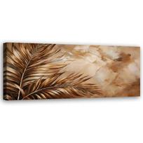 Paveikslas Ant Drobės, Glamour Palm Lapai Marble Sepia