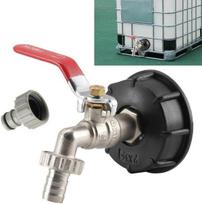 1/2" IBC bako maišytuvo adapteris - S60X6 šiurkščiavilnių sriegių sodo bako greito prijungimo maišytuvas 1/2" ir 3/4" žarnoms