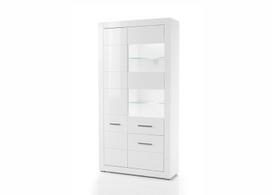 Vitrinos spintelė Imv Bianco, 100x35xH198 cm, baltas blizgesys